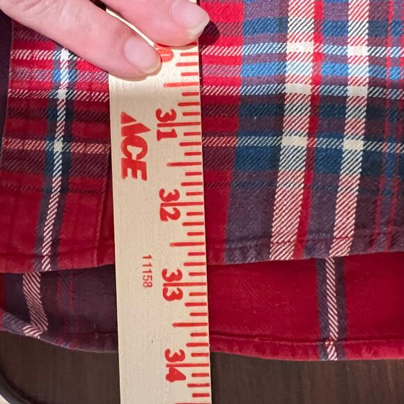 Vintage Chaps Ralph Lauren Flannel Plaid Button Down Shirt Men’s Size Large Red - Picture 9 of 10